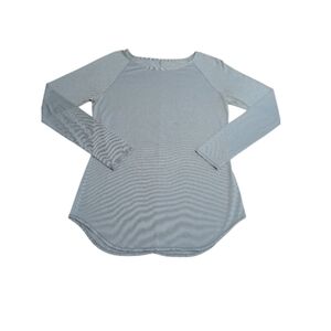 Athleta Shanti Active Athletic Stretch Long Sleeve Womens Top Micro Stripe Small